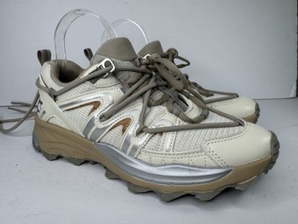 Steve Madden Watts Shoes Womens Size 8.5 Beige Mesh Trail Lace Up Sneakers